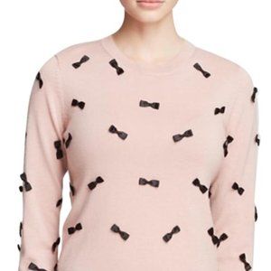 Alice + Olivia Pink Black Bow Sweater